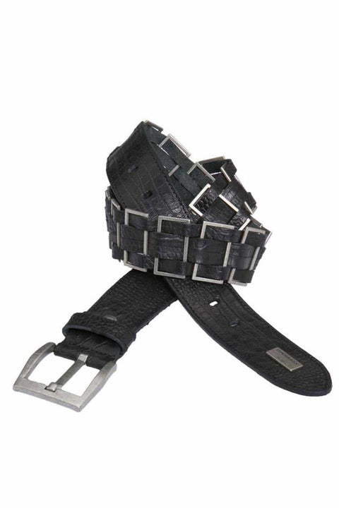 CG144 Metal Knitted Leather Men's Belt