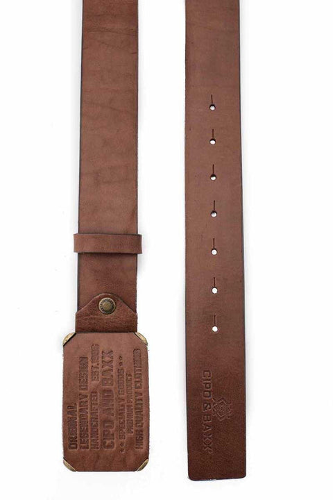 CG154 Men's Leather Belt with Big Buckle