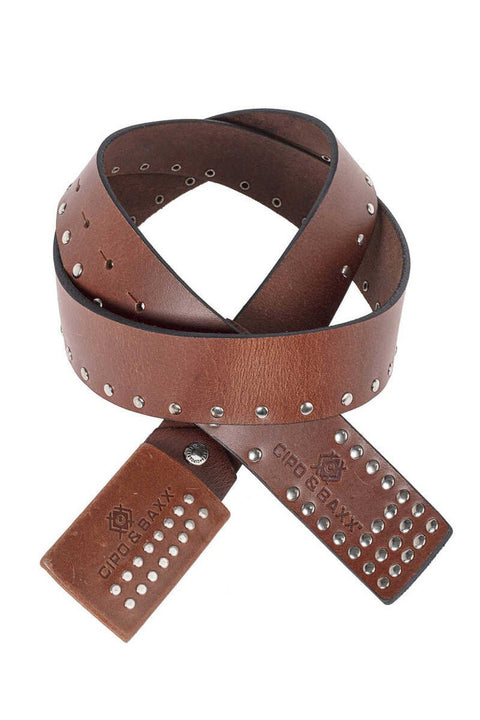 CG163 Flat Genuine Leather Belt with Metal Buckle