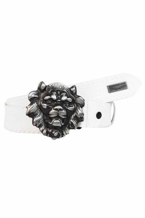 CG196 Leather Belt with Lion Buckle