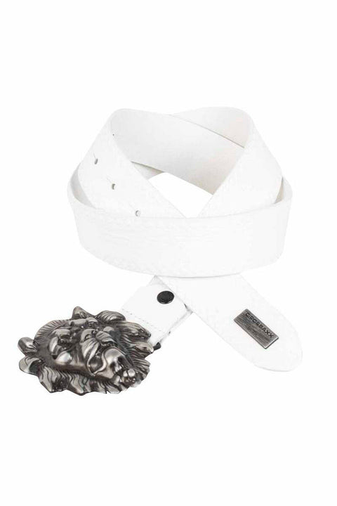 CG196 Leather Belt with Lion Buckle