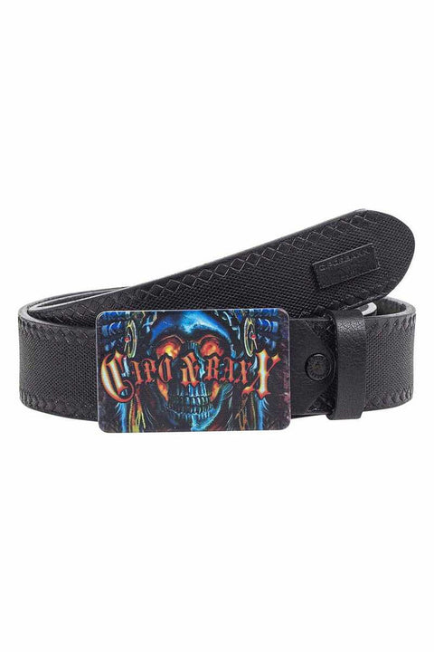 CG205 Metal Buckle Printed Leather Belt