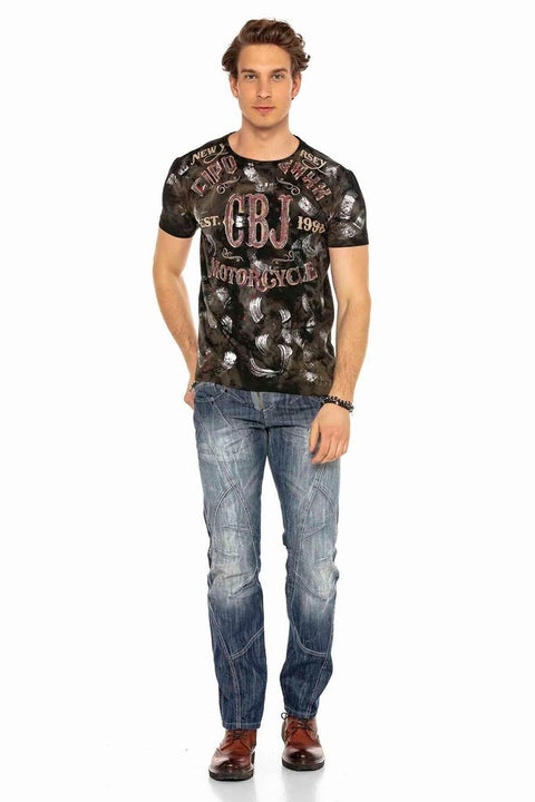 C-0751 Thick Stitched Zippered Men's Jeans