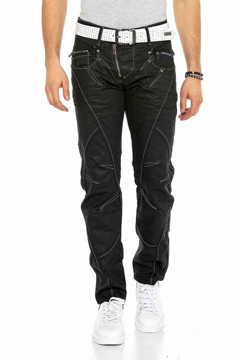 C-0812 Zippered Relax Fit Cut Men's Jeans