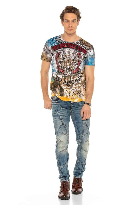 C-0894 Thick Stitched Low Waist Men's Jeans