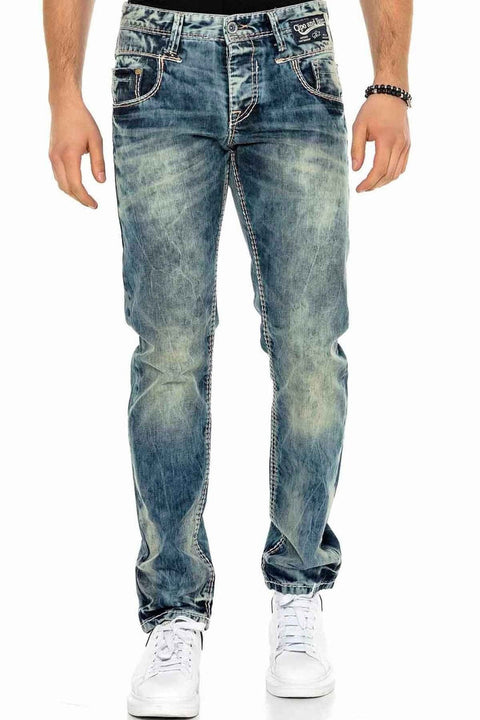 C-1149 Washed Fabric Men's Jean Trousers