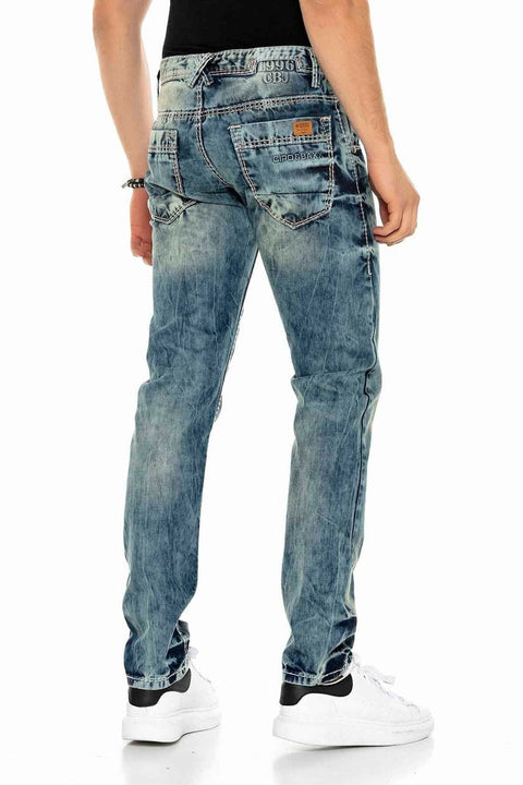 C-1149 Washed Fabric Men's Jean Trousers