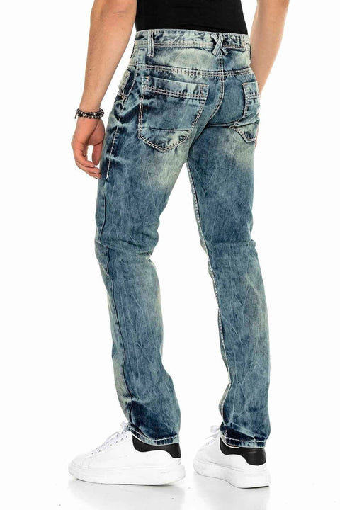 C-1149 Washed Fabric Men's Jean Trousers