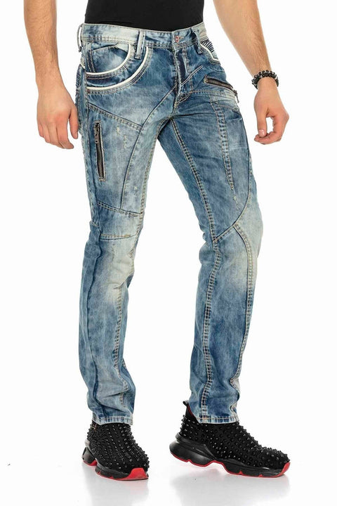 C-1150 Piece Stitched Relaxed Cut Men's Jean Trousers