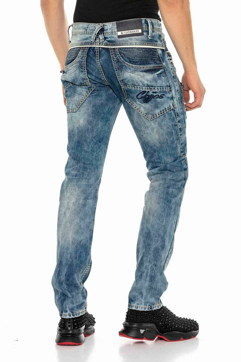 C-1150 Piece Stitched Relaxed Cut Men's Jean Trousers
