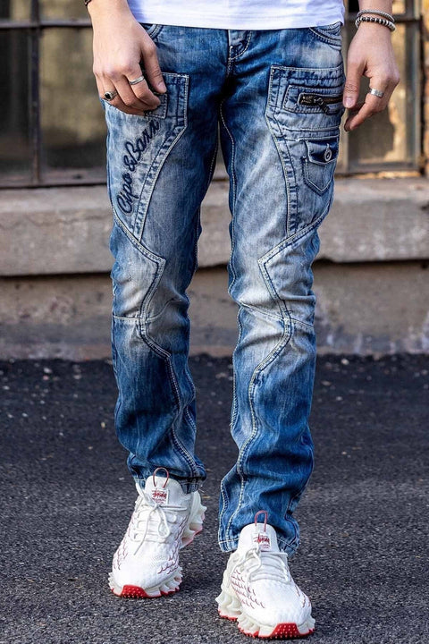 C-1178 Piece Stitched Pocket Detailed Men's Jean Trousers