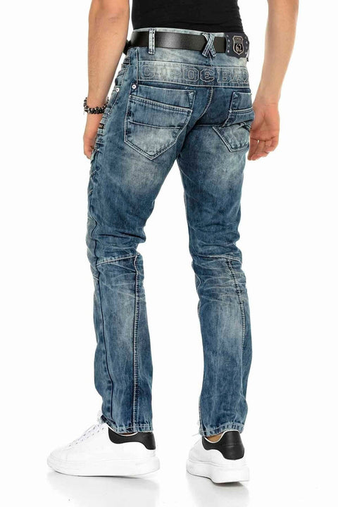 C-1178 Piece Stitched Pocket Detailed Men's Jean Trousers
