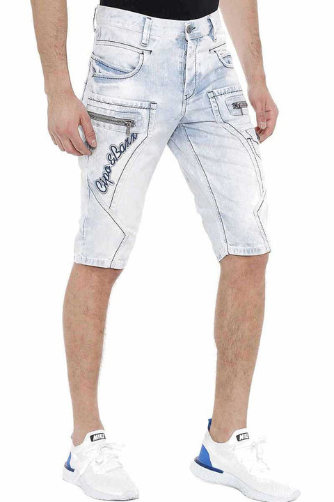 CK 131 Piece Stitched Denim Capri with Side Pockets