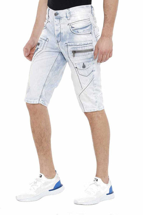 CK 131 Piece Stitched Denim Capri with Side Pockets