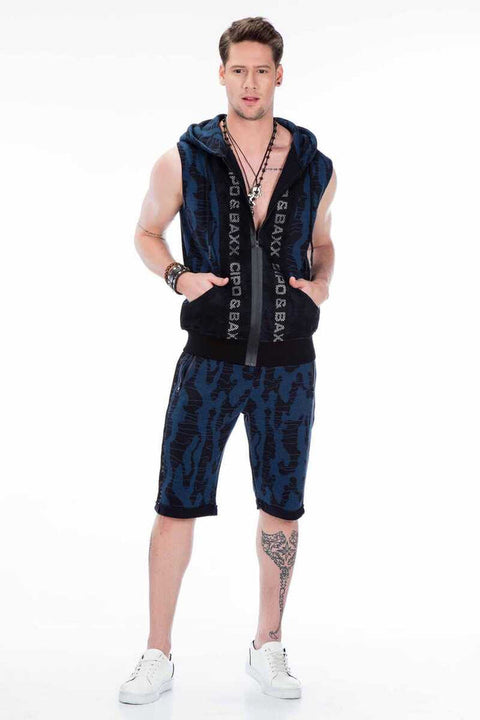 CK167 Camouflage Patterned Men's Capri Tracksuit