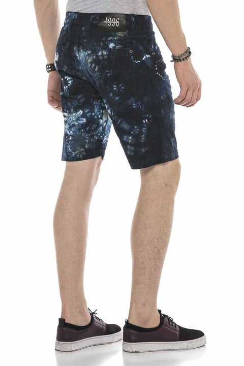 CK205 Pied Hidden Ripped Denim Capri Shorts
