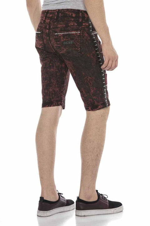 CK207 Pied Shiny Metallic Denim Shorts