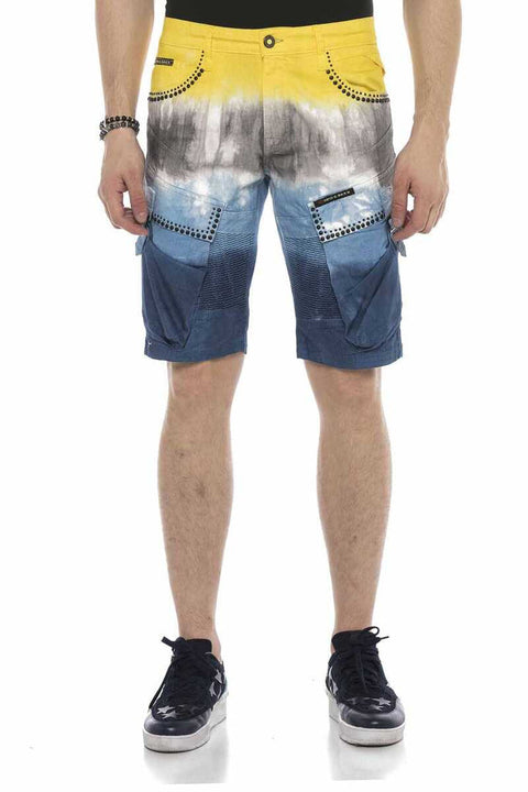 CK211 Cargo Buckle Pocket Denim Capri Shorts