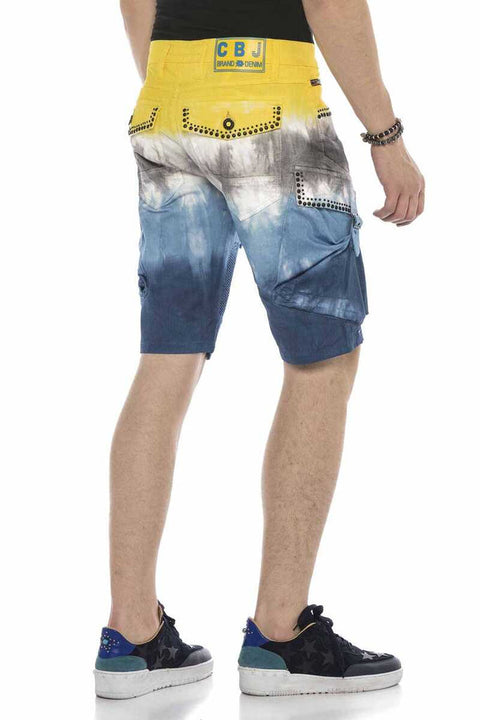 CK211 Cargo Buckle Pocket Denim Capri Shorts