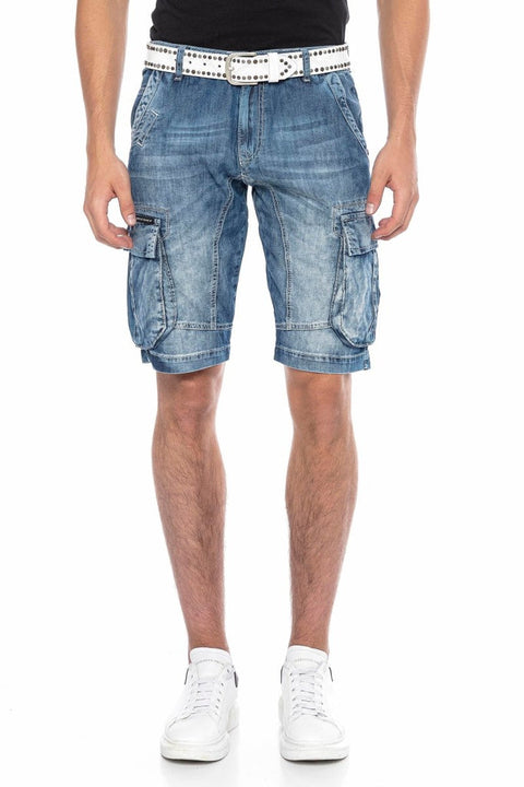 CL215 Men's Classic Pocket Cargo Denim Shorts
