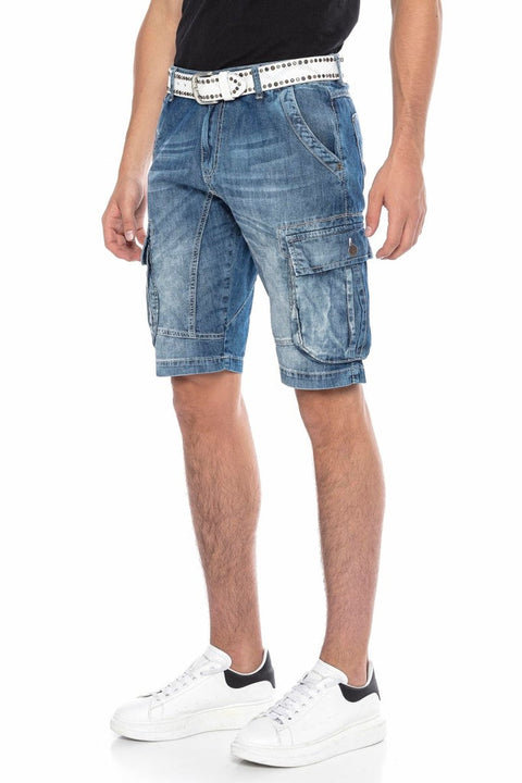 CL215 Men's Classic Pocket Cargo Denim Shorts