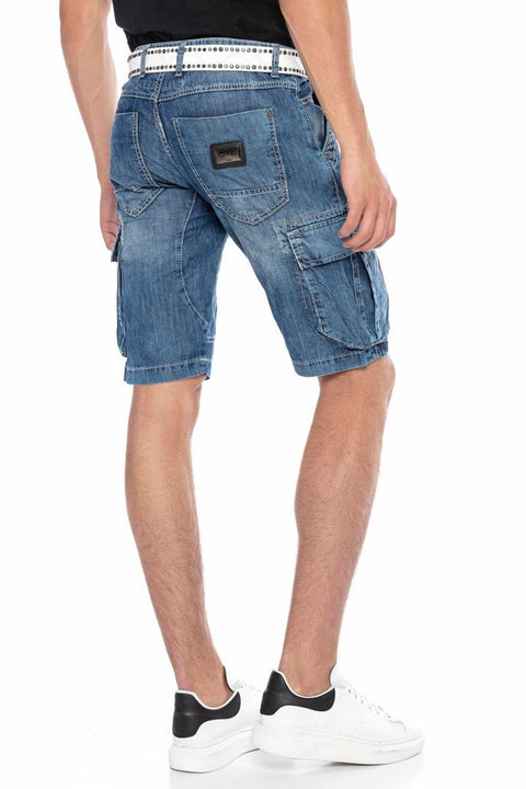 CL215 Men's Classic Pocket Cargo Denim Shorts