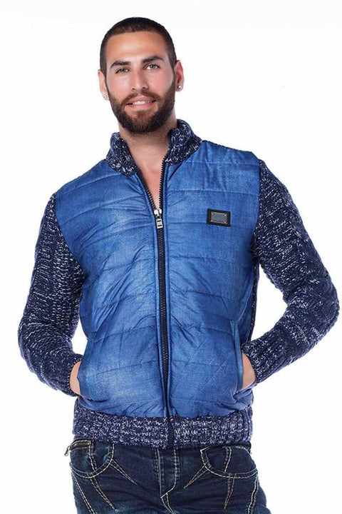 CP127 Stand-up Collar Men's Winter Knitwear Cardigan