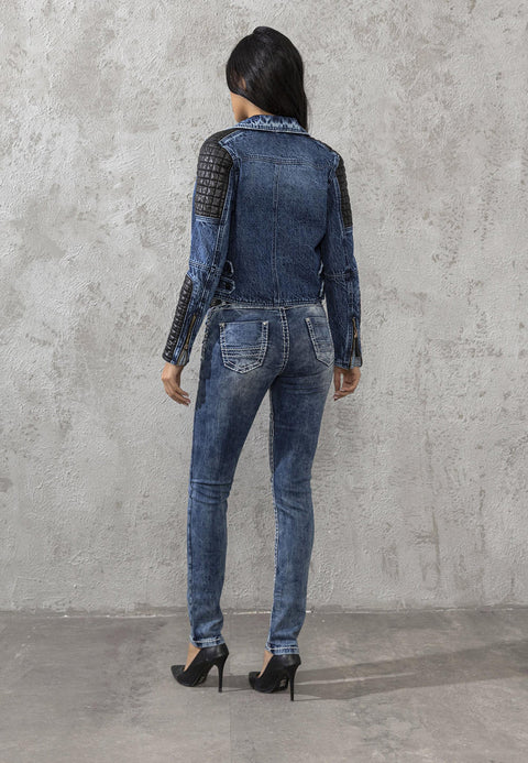 CBW-0639 Stitched Jean Slim Fit Women's Denim Trousers