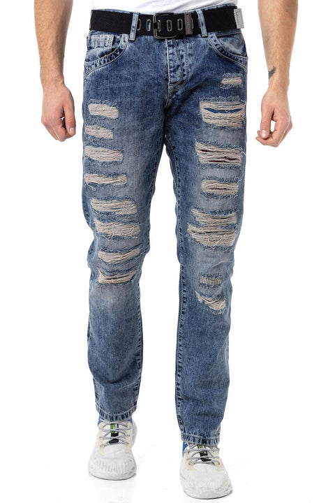 CD131 Colored Patched Low Waist Men's Jeans