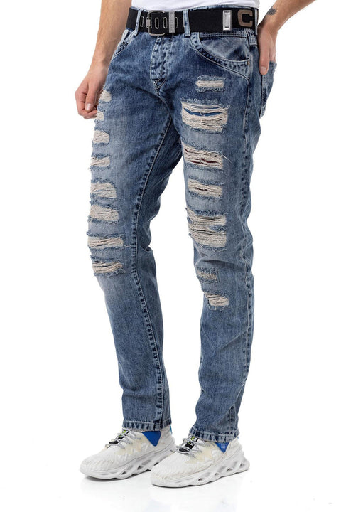 CD131 Colored Patched Low Waist Men's Jeans
