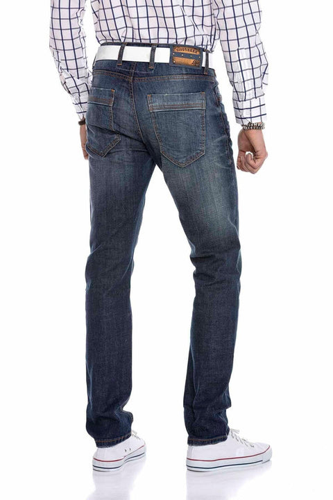 CD186A Relaxed Cut Jean Trousers with Nested Pockets