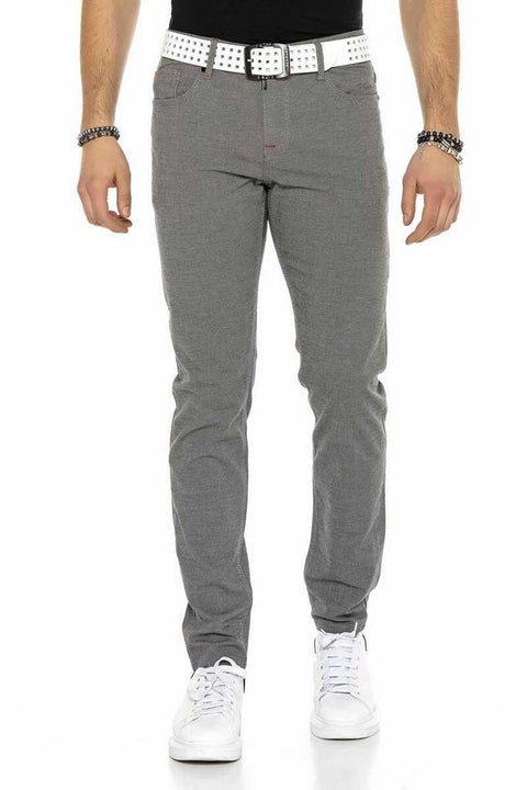CD372B Slim Fit Narrow Leg Men's Elastic Waist Trousers
