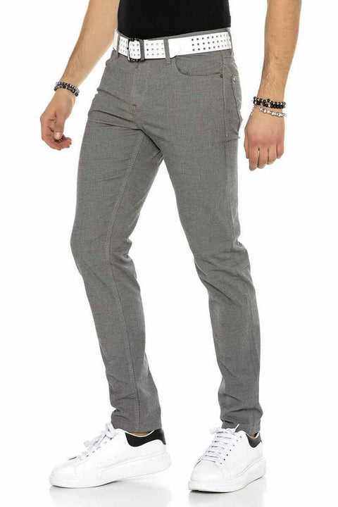 CD372B Slim Fit Narrow Leg Men's Elastic Waist Trousers