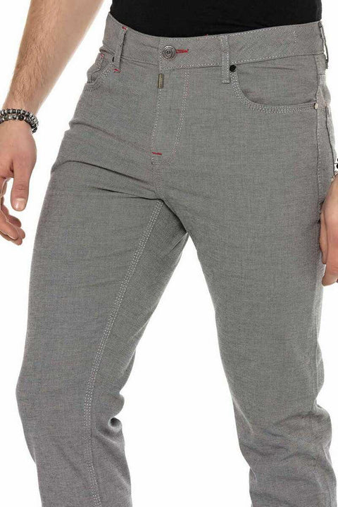 CD372B Slim Fit Narrow Leg Men's Elastic Waist Trousers