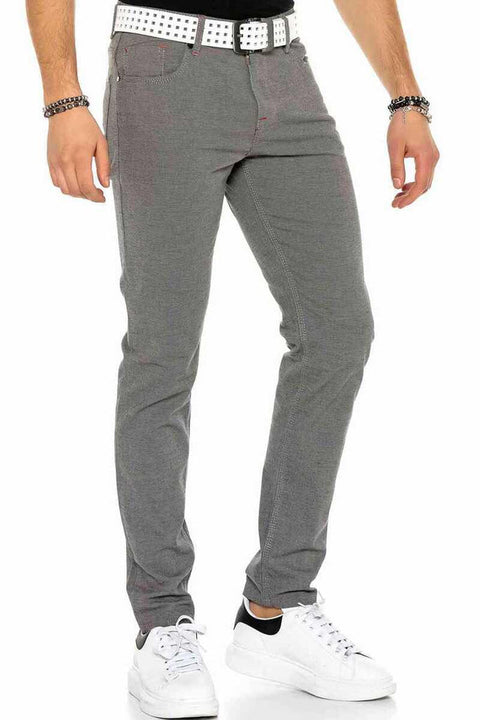 CD372B Slim Fit Narrow Leg Men's Elastic Waist Trousers