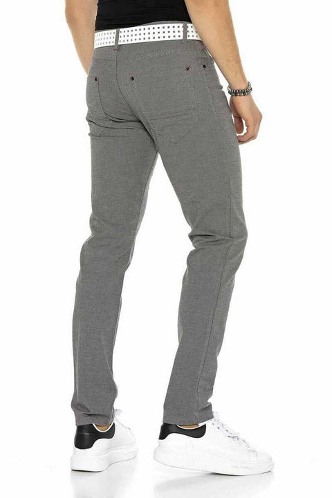 CD372B Slim Fit Narrow Leg Men's Elastic Waist Trousers