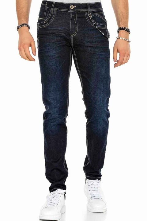 CD395 Contrast Stitched Men's Jean Trousers