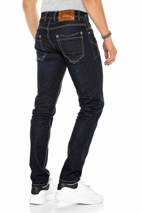 CD395 Contrast Stitched Men's Jean Trousers
