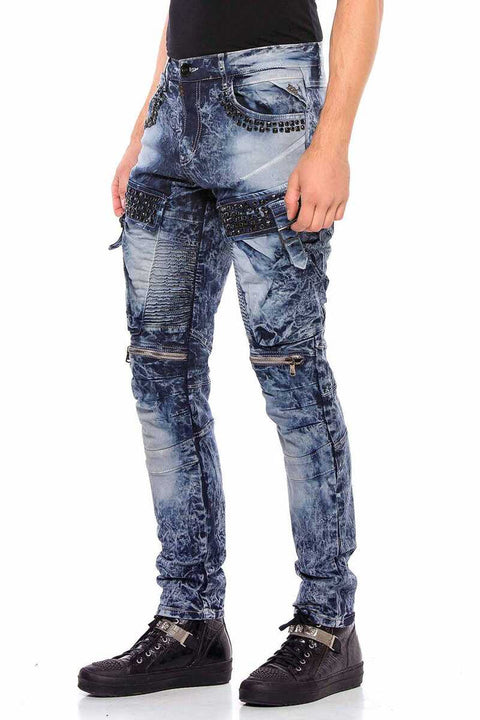 CD494 Rock Star Style Biker Men's Trousers