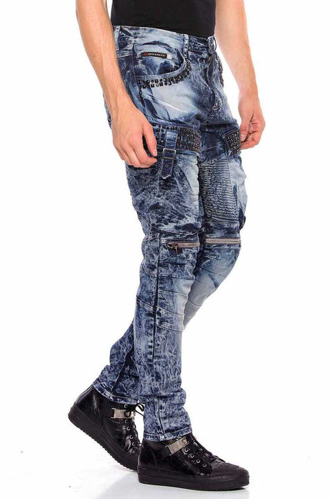 CD494 Rock Star Style Biker Men's Trousers