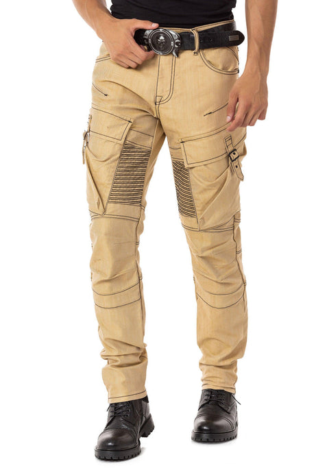 CD523 Cargo Pocket Worn Out Loose Cut Hip Hop Style Trousers