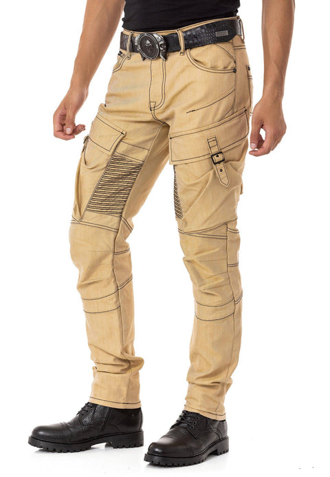 CD523 Cargo Pocket Worn Out Loose Cut Hip Hop Style Trousers