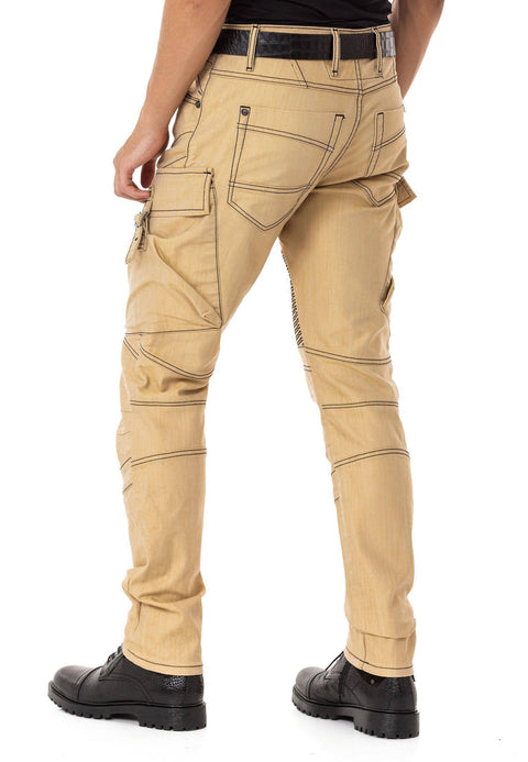 CD523 Cargo Pocket Worn Out Loose Cut Hip Hop Style Trousers