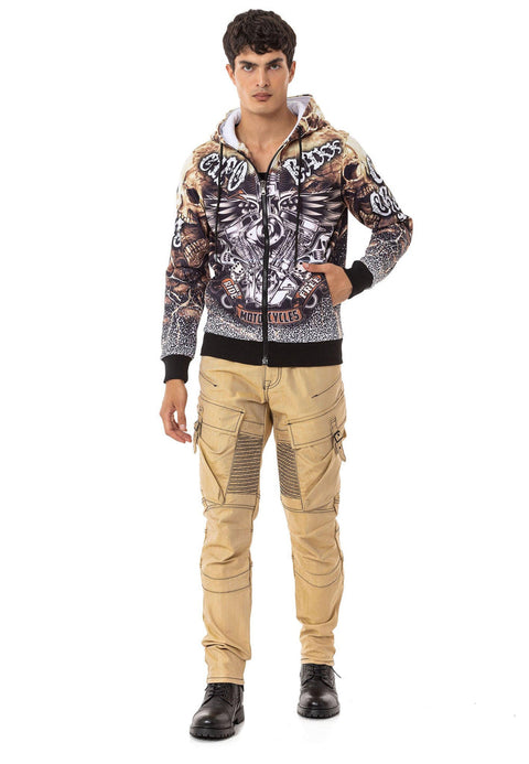 CD523 Cargo Pocket Worn Out Loose Cut Hip Hop Style Trousers