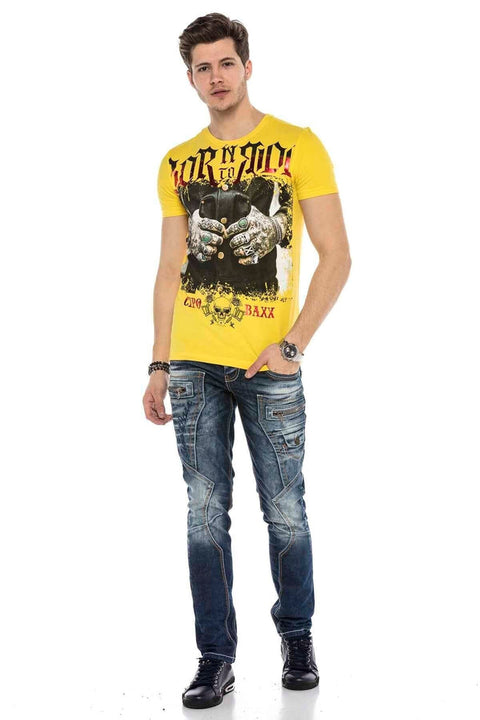 CD584 Piece Stitched Low Waist Vintage Men's Jean Trousers