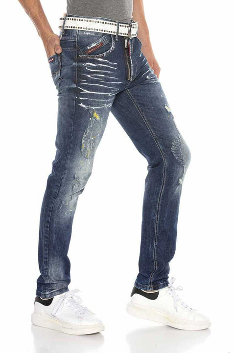 CD658 Dyed Ripped Low Waist Men's Jean Pants