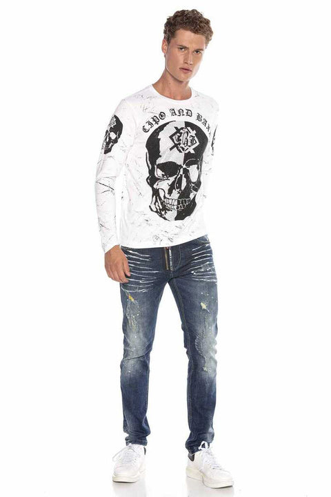 CD658 Dyed Ripped Low Waist Men's Jean Pants