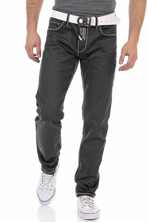 CD710 Basic Contrast Stitched Men's Trousers