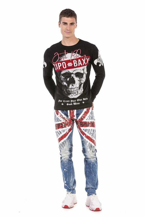 CD714 Great Britain Printed Men's Jean Trousers