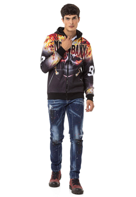 CD783 Spray Paint Detailed Men's Jean Trousers